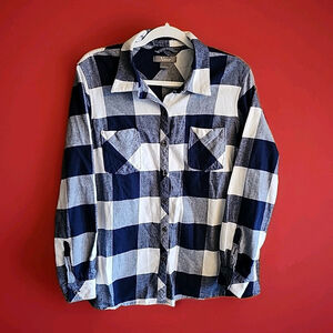 Women’s Natural Reflections Buffalo Checked Long Sleeve Flannel Sz XL Cozy Warm
